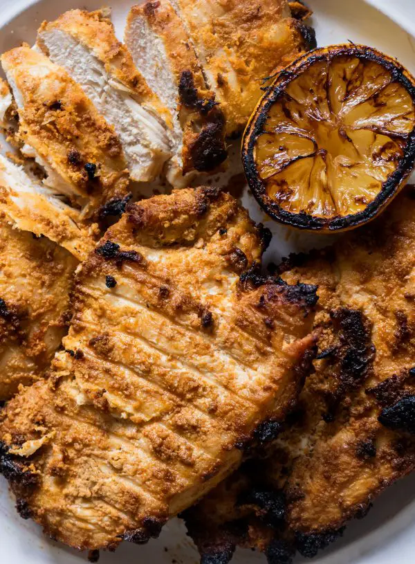 oven grilled tahini chicken.