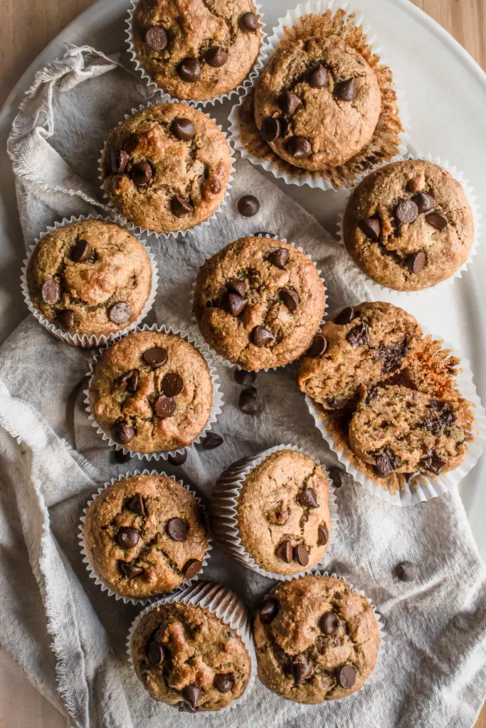 Gluten Free Banana Chocolate Chip Muffins on www.thedanareneeway.com